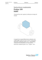 Endress+Hauser Proline Promass A 100HART Instructions Condensées