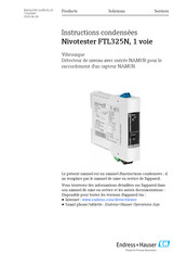 Endress+Hauser Nivotester FTL325N Instructions Condensées