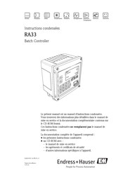 Endress+Hauser RA33 Instructions Condensées