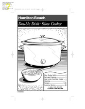 Hamilton Beach Double Dish 33158 Mode D'emploi