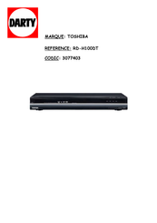 Toshiba RD-H100DT Mode D'emploi