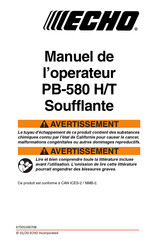 Echo PB-580 T Manuel De L'opérateur