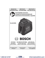 Bosch GLL50-40G Consignes De Fonctionnement/Sécurité