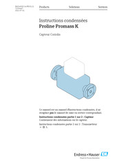 Endress+Hauser Proline Promass K Instructions Condensées