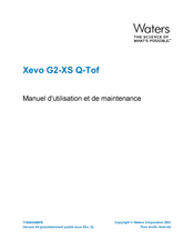 Waters Xevo G2-XS Q-Tof Manuel D'utilisation Et De Maintenance