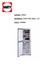 Miele KWFN 8706 SEED-1 IX Notice D'installation Et De Montage
