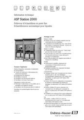 Endress+Hauser ASP Station 2000 Information Technique