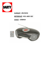 Grundig Beezz RCD 6800 DEC/A Mode D'emploi