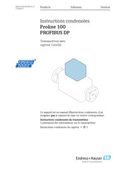 Endress+Hauser PROFIBUS DP Proline 100 Instructions Condensées