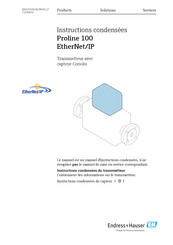Endress+Hauser EtherNet/IP Proline 100 Instructions Condensées