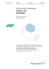 Endress+Hauser Proline 100 PROFINET Instructions Condensées