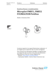 Endress+Hauser FOUNDATION Fieldbus Micropilot FMR51 Instructions Condensées