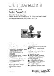 Endress+Hauser Proline Promag 55H Information Technique