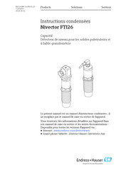 Endress+Hauser Nivector FTI26 Instructions Condensées