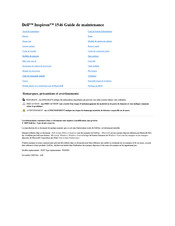 Dell Inspiron 1546 Guide De Maintenance
