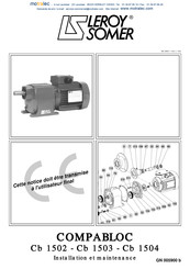 Leroy Somer COMPABLOC Cb 1502 Installation Et Maintenance