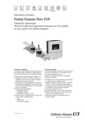 Endress+Hauser Proline Prosonic Flow 93W Information Technique