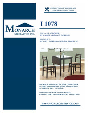 Monarch Specialties I 1078 Instructions D'assemblage