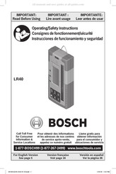 Bosch LR40 Consignes De Fonctionnement/Sécurité