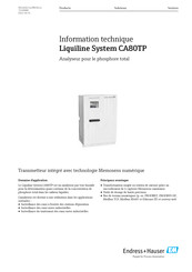 Endress+Hauser Liquiline System CA80TP Information Technique