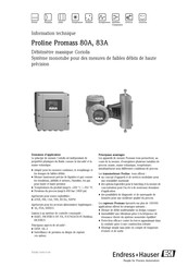 Endress+Hauser Proline Promass 83A Information Technique