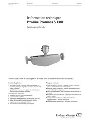 Endress+Hauser Proline Promass A 100 Information Technique