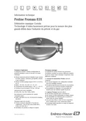 Endress+Hauser Proline Promass 83X Information Technique
