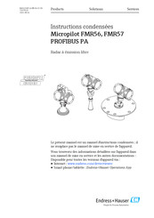 Endress+Hauser PROFIBUS PA Micropilot FMR56 Instructions Condensées