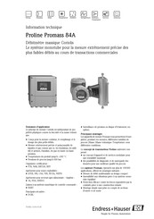 Endress+Hauser Proline Promass 84A Information Technique