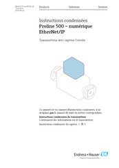 Endress+Hauser EtherNet/IP Proline 500 Instructions Condensées