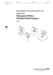 Endress+Hauser FOUNDATION Fieldbus Micropilot FMR5x Mode D'emploi