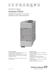 Endress+Hauser Nivotester FTR325 Information Technique