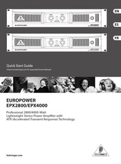 Behringer EUROPOWER EPX2800 Guide De Démarrage Rapide