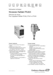 Endress+Hauser Nivotester FailSafe FTL825 Information Technique