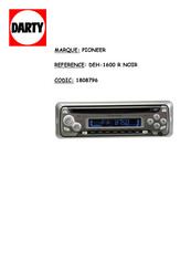 Pioneer DEH-1600RB Mode D'emploi