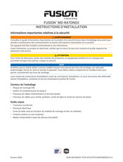 Fusion MS-RA70NSX Instructions D'installation