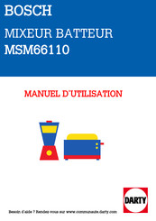 Bosch MSM66110 Notice D'utilisation