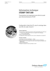 Endress+Hauser iTEMP TMT180 Information Technique