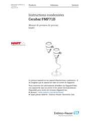Endress+Hauser Cerabar PMP71B Instructions Condensées