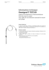Endress+Hauser Omnigrad T TST310 Information Technique