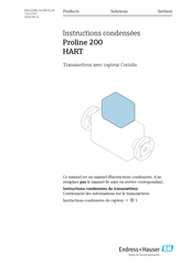 Endress+Hauser Proline 200 HART Instructions Condensées