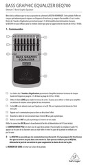 Behringer BASS GRAPHIC EQUALIZER BEQ700 Mode D'emploi