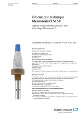 Endress+Hauser Memosens CLS15E Information Technique
