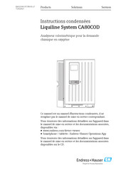 Endress+Hauser Liquiline System CA80COD Instructions Condensées