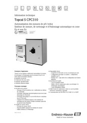 Endress+Hauser Topcal S CPC310 Information Technique