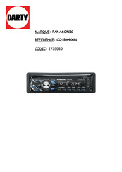 Panasonic CQ-RX103N Manuel D'instructions
