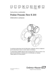 Endress+Hauser Proline Prosonic Flow B 200 Instructions Condensées