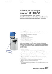 Endress+Hauser Liquiport 2010 CSP44 Information Technique