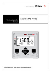 Knick Stratos MS A405 Mode D'emploi