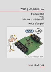 tams elektronik s88-BiDiB-Link Mode D'emploi